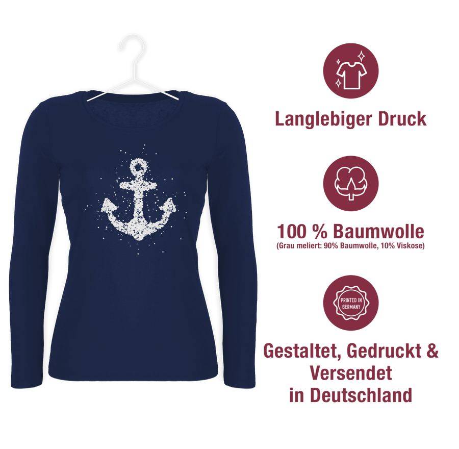 Shirtracer Gepunkteter Anker - Weiß: T-Shirt Turnbeutel Shirtracer