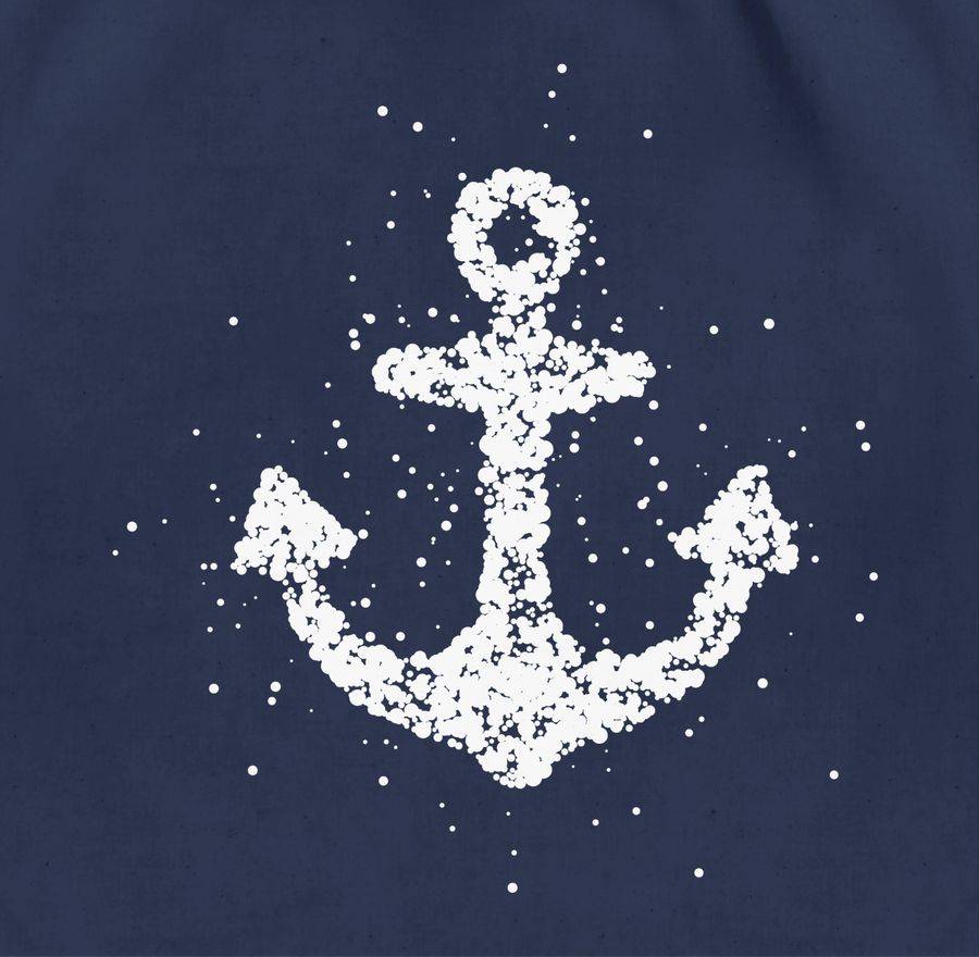 Shirtracer Gepunkteter Anker - Weiß: T-Shirt Turnbeutel Shirtracer