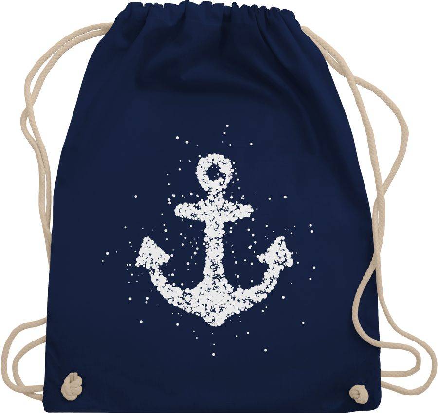 Shirtracer Gepunkteter Anker - Weiß: T-Shirt Turnbeutel Shirtracer