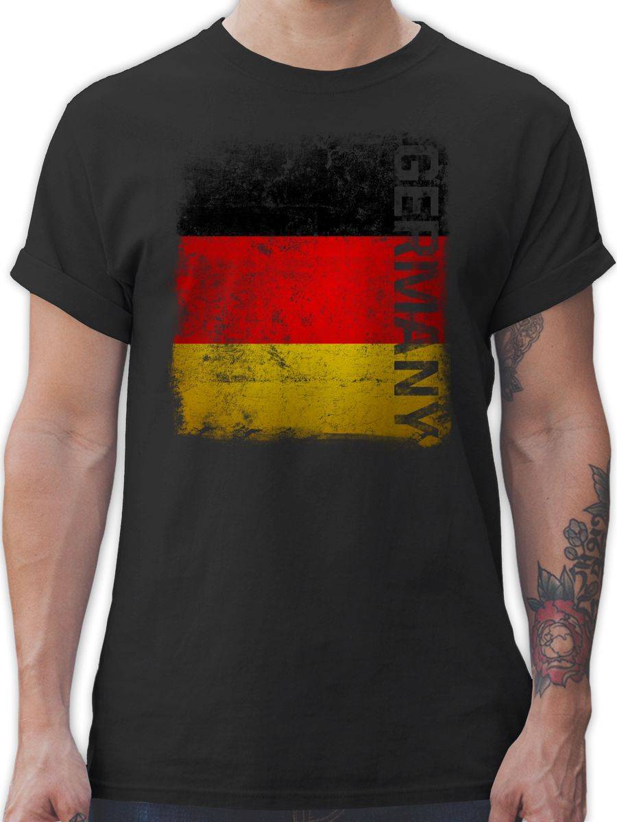 Shirtracer Germany Vintage Flagge: Tshirt Rucksack Shirtracer