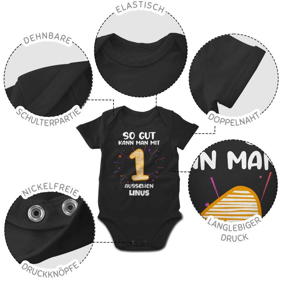 Shirtracer Geschenk 1. Geburtstag Personalisiert Birthday 1 Jahr Mein Erster Geburtstag Shirtracer