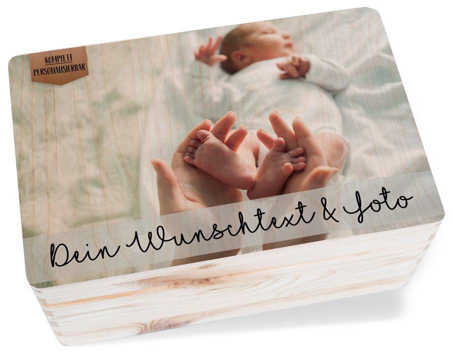 Shirtracer Geschenkbox Geburt Erinnerungsbox Geburt mit Foto und Text Bilder Box Geburt Aufbewahrungsbox Schwangerschaft Geburt Baby Shirtracer