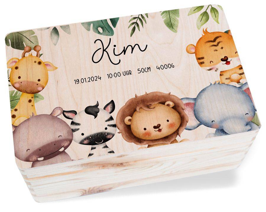 Shirtracer Geschenkbox Safari Baby Erinnerungsbox Baby Personalisiert Geschenke Baby Ge Shirtracer