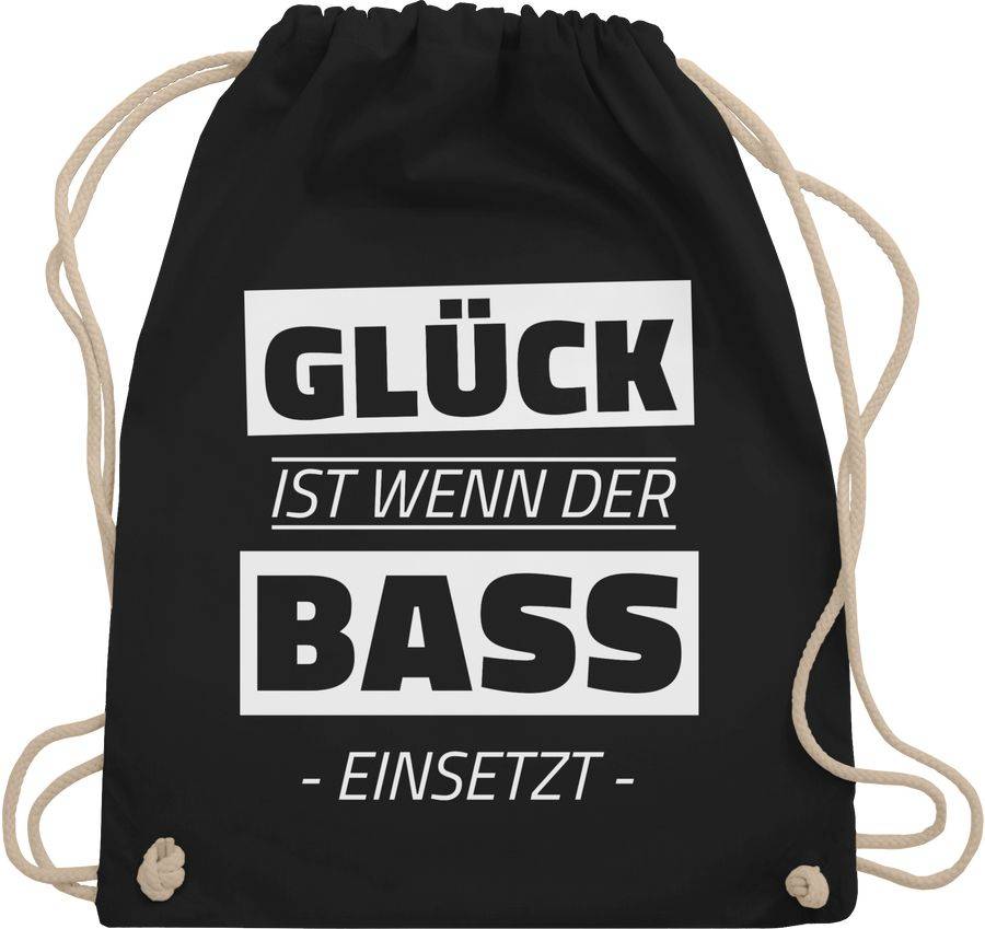 Shirtracer Glück ist wenn der Bass einsetzt: Tshirt Rucksack Shirtracer