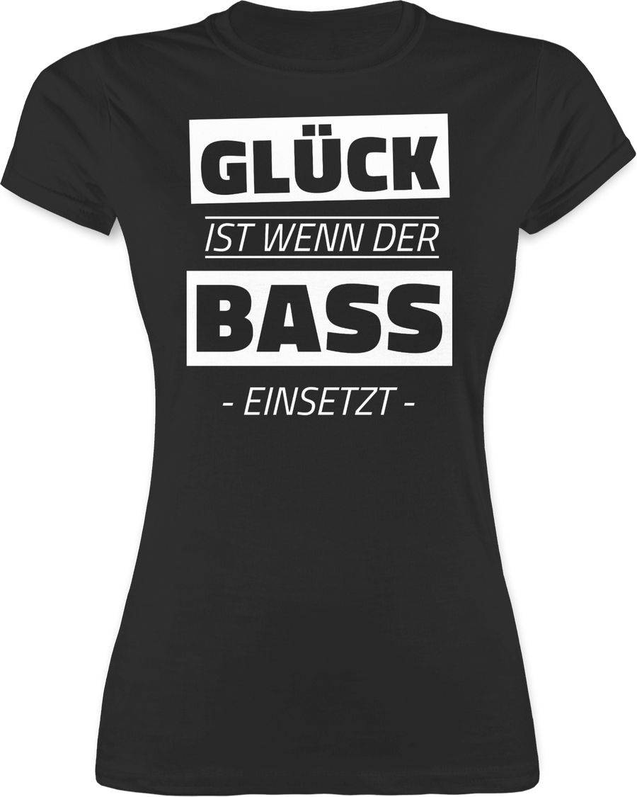 Shirtracer Glück ist wenn der Bass einsetzt: Tshirt Rucksack Shirtracer