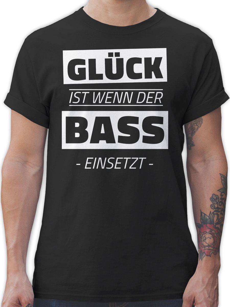 Shirtracer Glück ist wenn der Bass einsetzt: Tshirt Rucksack Shirtracer