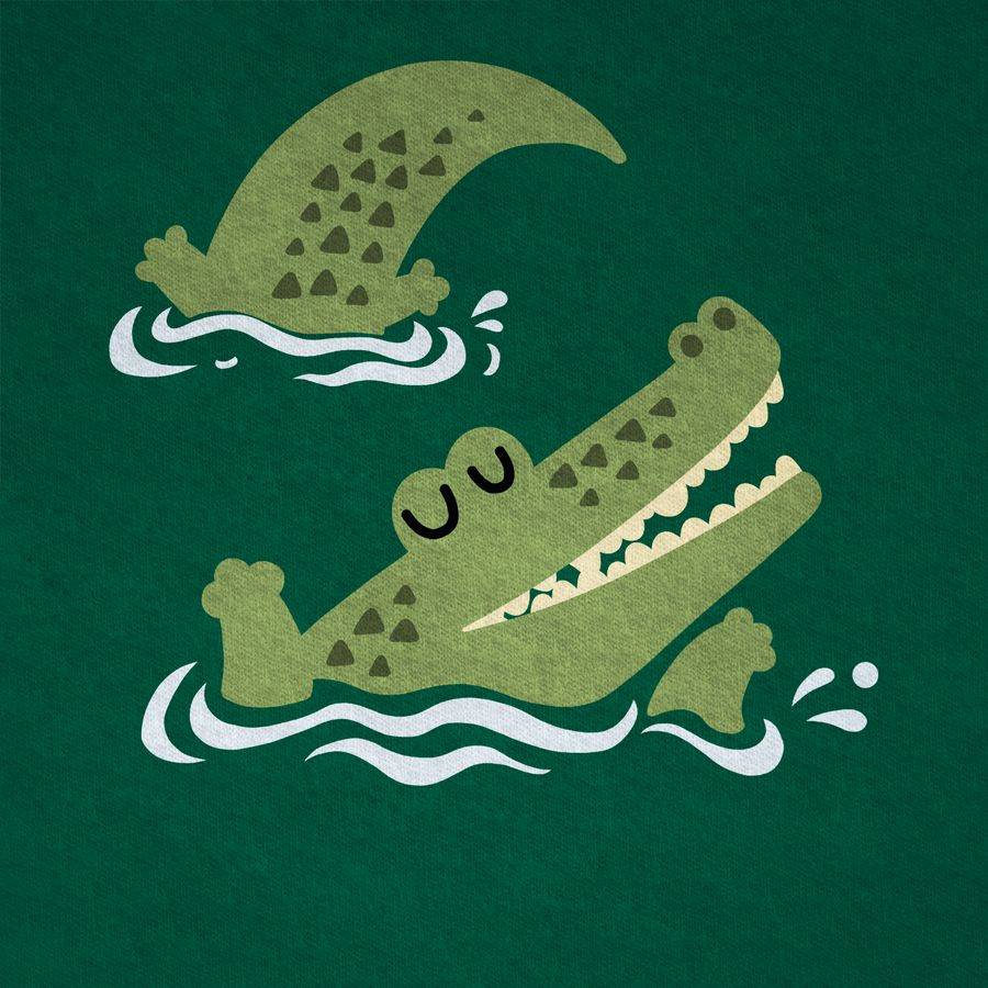 Shirtracer Glückliches Krokodil: Tshirt Turnbeutel Shirtracer