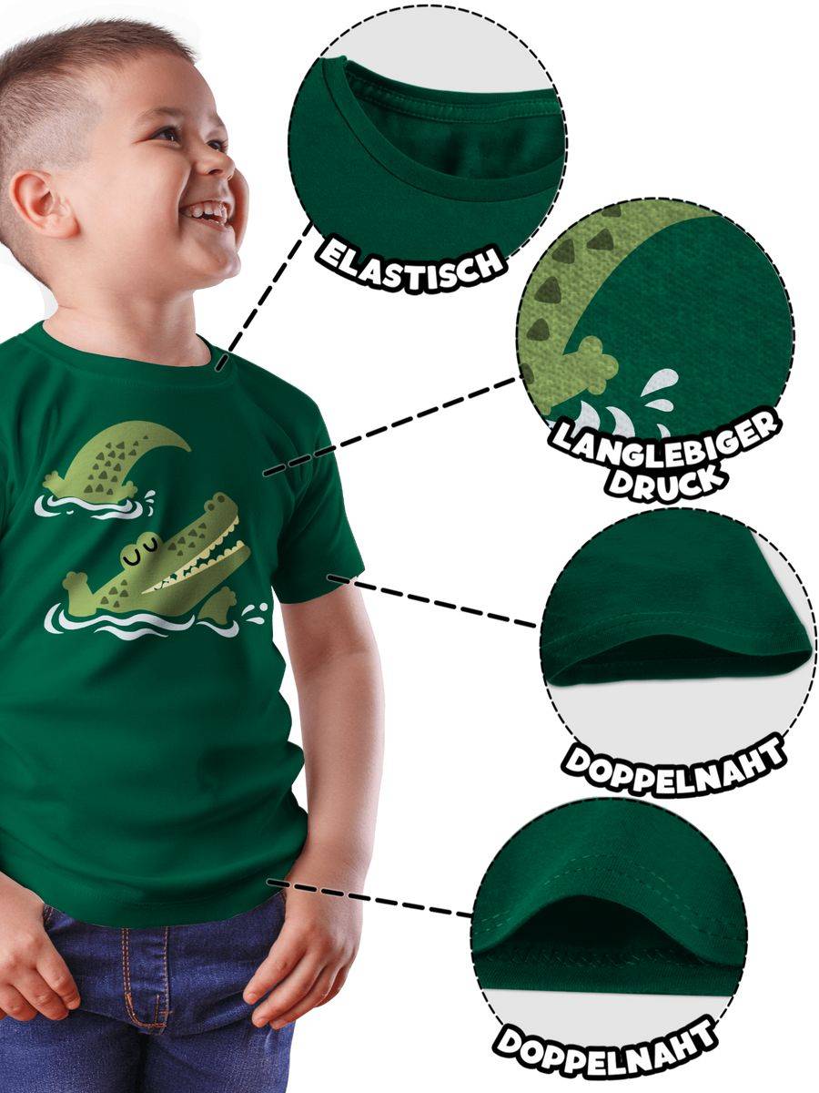 Shirtracer Glückliches Krokodil: Tshirt Turnbeutel Shirtracer