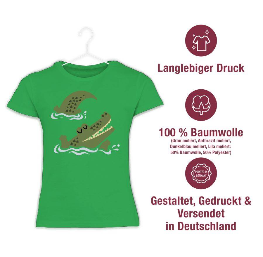 Shirtracer Glückliches Krokodil: Tshirt Turnbeutel Shirtracer