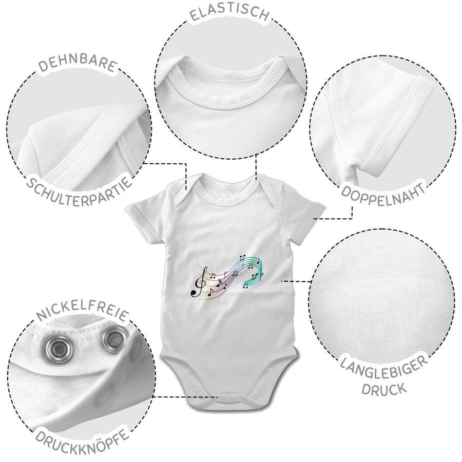 Shirtracer Glücksbär Noten Musik Music Geschenk Musiker Musikerin Shirts & Mehr Shirtracer