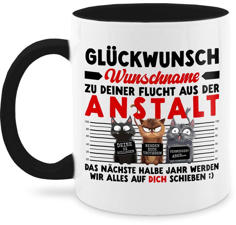 Shirtracer Glückwunsch zu deiner Flucht aus der Anstalt Abschiedsgeschenk Kollegen Abschiedsgeschenke für Kollegen Geschenk zur Verabschiedung Kollegen Shirtracer