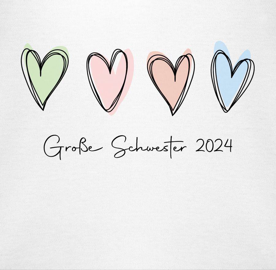 Shirtracer Große Schwester 2024 Big Sister: Tshirt Turnbeutel Shirtracer