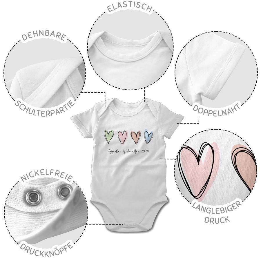 Shirtracer Große Schwester 2024 Big Sister: Tshirt Turnbeutel Shirtracer