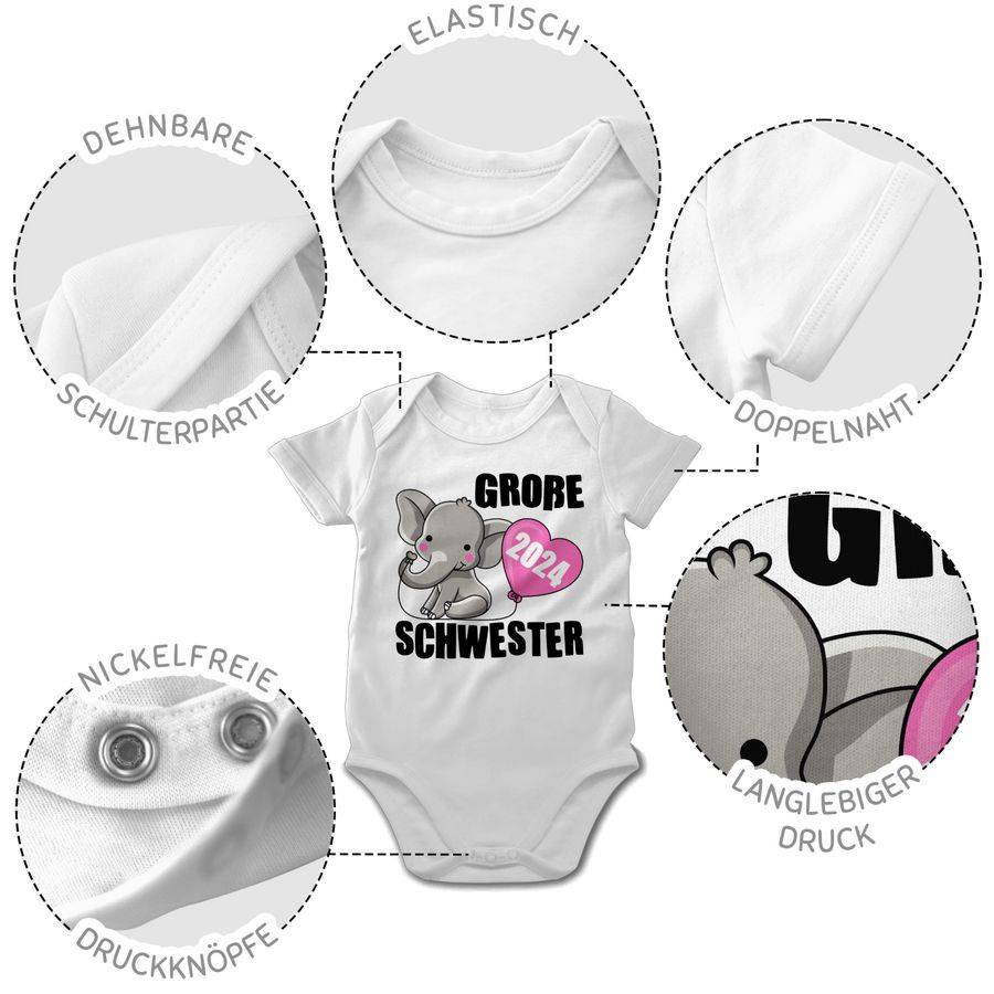 Shirtracer Große Schwester 2024 I: Tshirt Turnbeutel Shirtracer