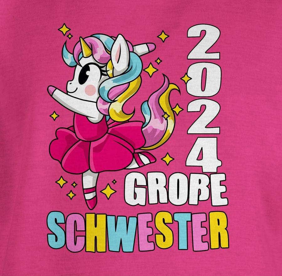 Shirtracer Große Schwester 2024 Mit Ballerina Einhorn: T-Shirt Gym Bag Shirtracer