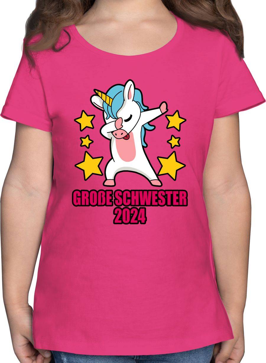 Shirtracer Große Schwester 2024 mit Dabbendem Einhorn Shirts & Mehr Shirtracer
