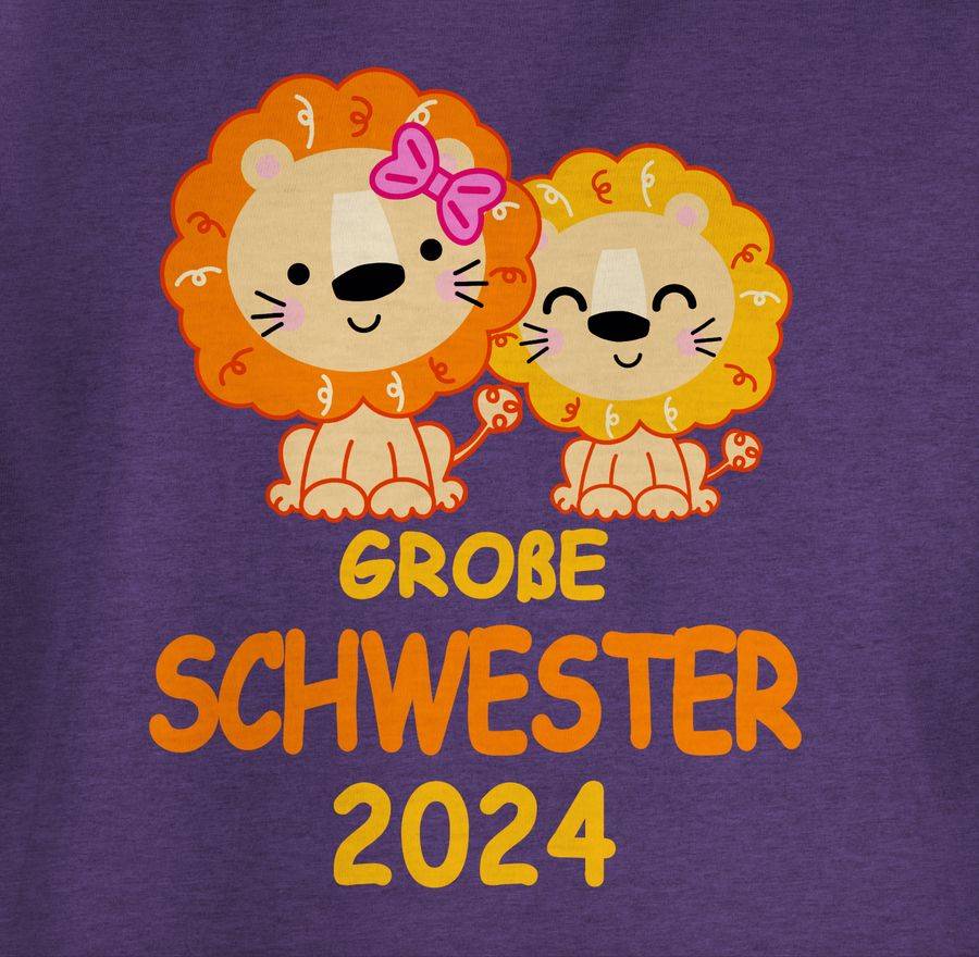 Shirtracer Große Schwester 2024 Mit Löwen: Tshirt Turnbeutel Shirtracer