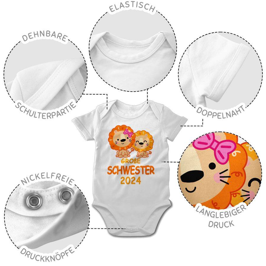 Shirtracer Große Schwester 2024 Mit Löwen: Tshirt Turnbeutel Shirtracer