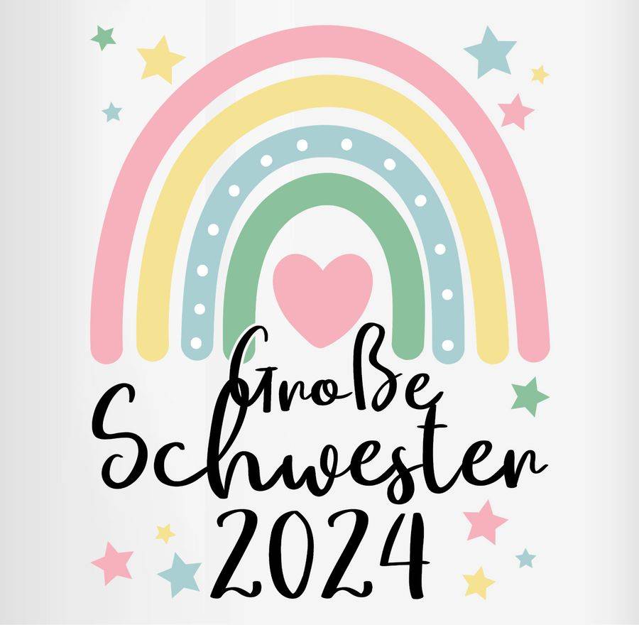 Shirtracer Große Schwester Geschenk 2024 Regenbogen Big Sister Shirts & Mehr Shirtracer