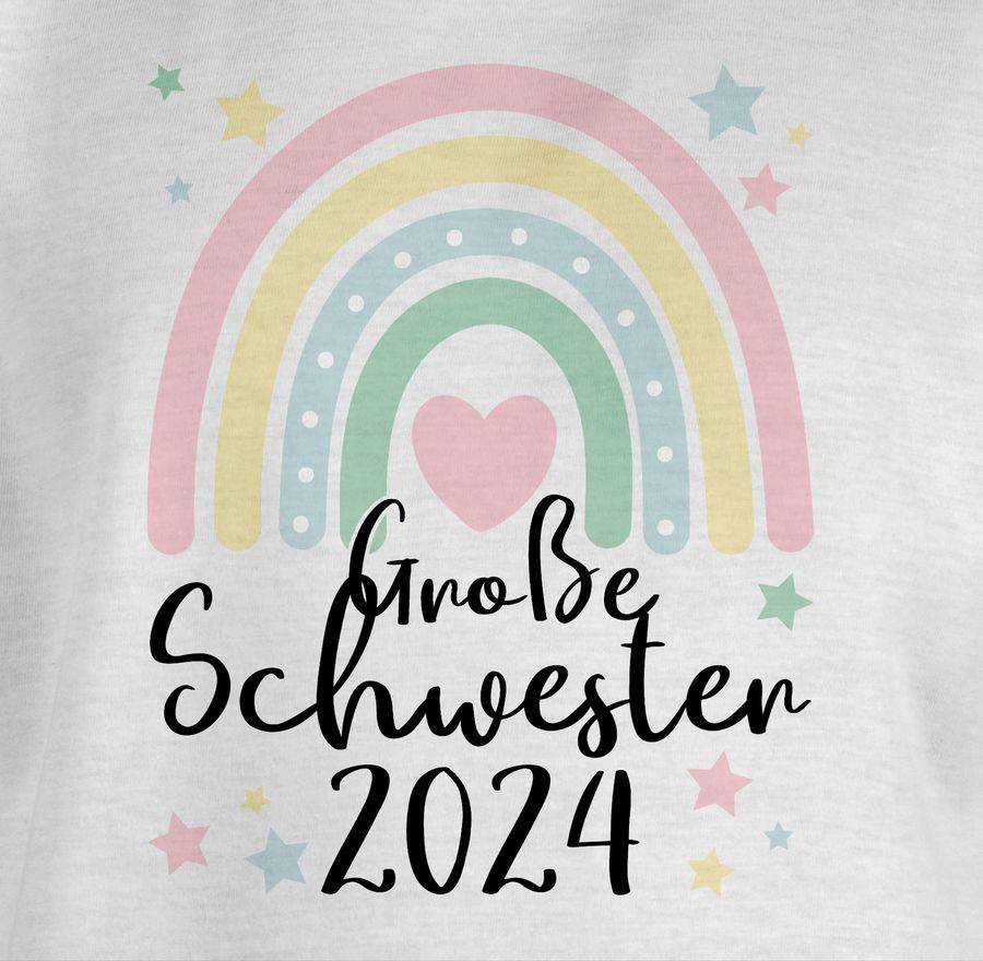 Shirtracer Große Schwester Geschenk 2024 Regenbogen Big Sister Shirts & Mehr Shirtracer