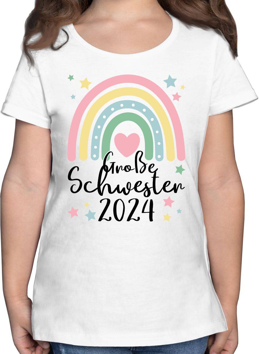 Shirtracer Große Schwester Geschenk 2024 Regenbogen Big Sister Shirts & Mehr Shirtracer