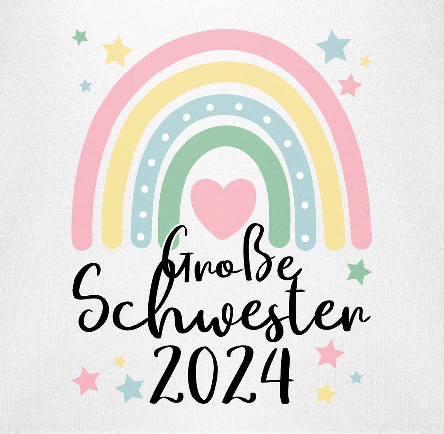 Shirtracer Große Schwester Geschenk 2024 Regenbogen Big Sister Shirts & Mehr Shirtracer