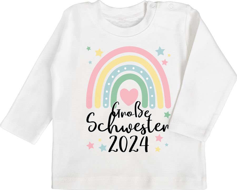 Shirtracer Große Schwester Geschenk 2024 Regenbogen Big Sister Shirts & Mehr Shirtracer