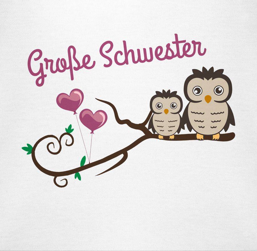 Shirtracer Große Schwester Süße Eulen Shirts & Mehr Shirtracer