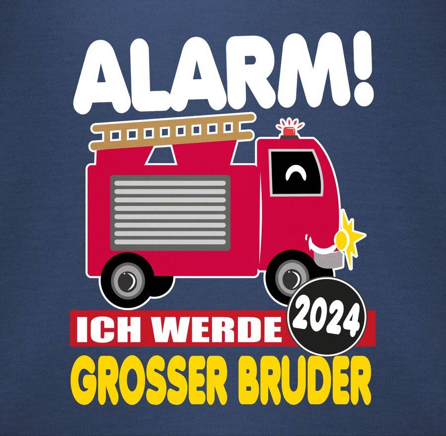 Shirtracer Großer Bruder 2024 Feuerwehrauto: T-Shirt Rucksack Shirtracer