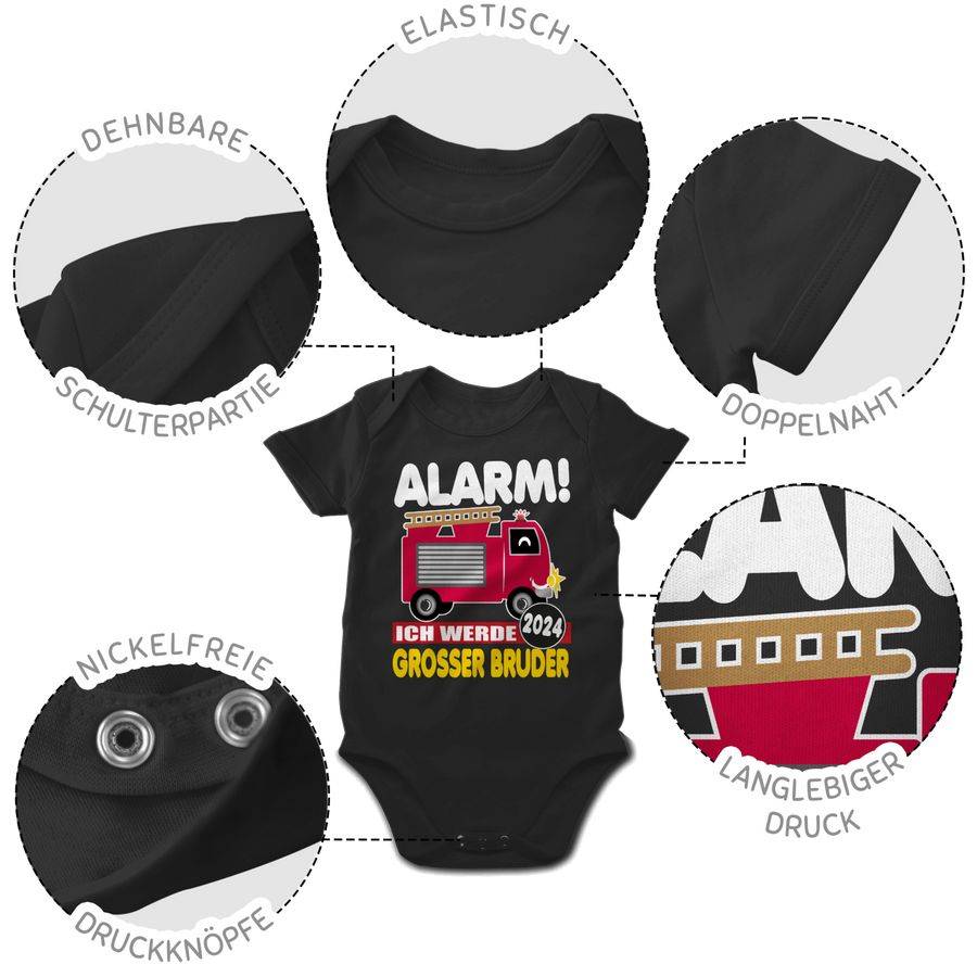 Shirtracer Großer Bruder 2024 Feuerwehrauto: T-Shirt Rucksack Shirtracer