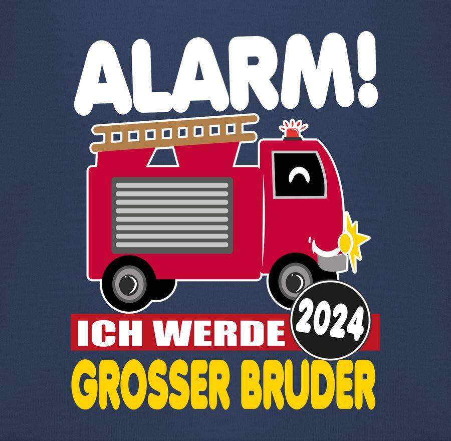 Shirtracer Großer Bruder 2024 Feuerwehrauto: T-Shirt Rucksack Shirtracer