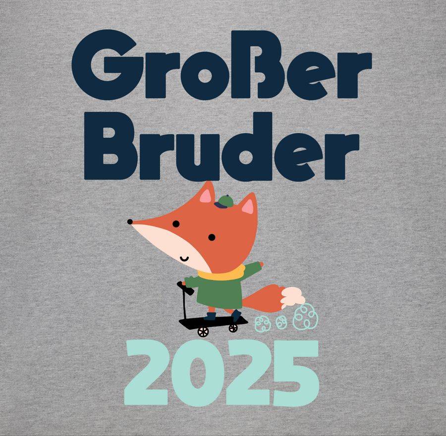 Shirtracer Großer Bruder 2025 Fuchs: Tshirt Turnbeutel Shirtracer