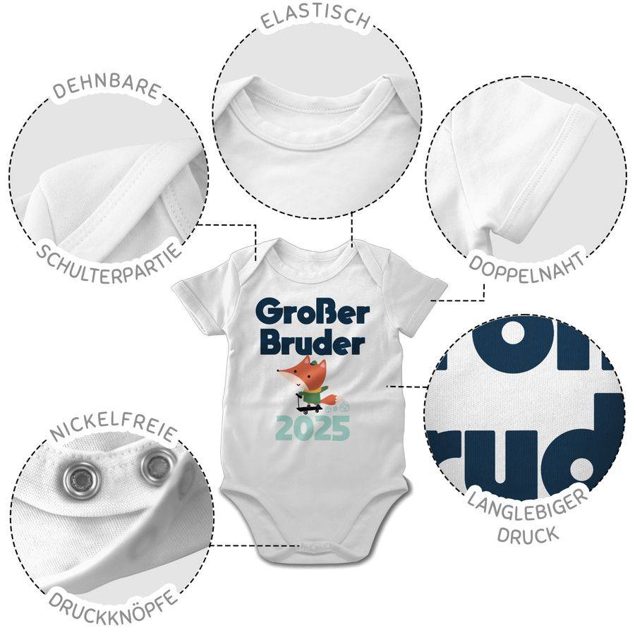 Shirtracer Großer Bruder 2025 Fuchs: Tshirt Turnbeutel Shirtracer