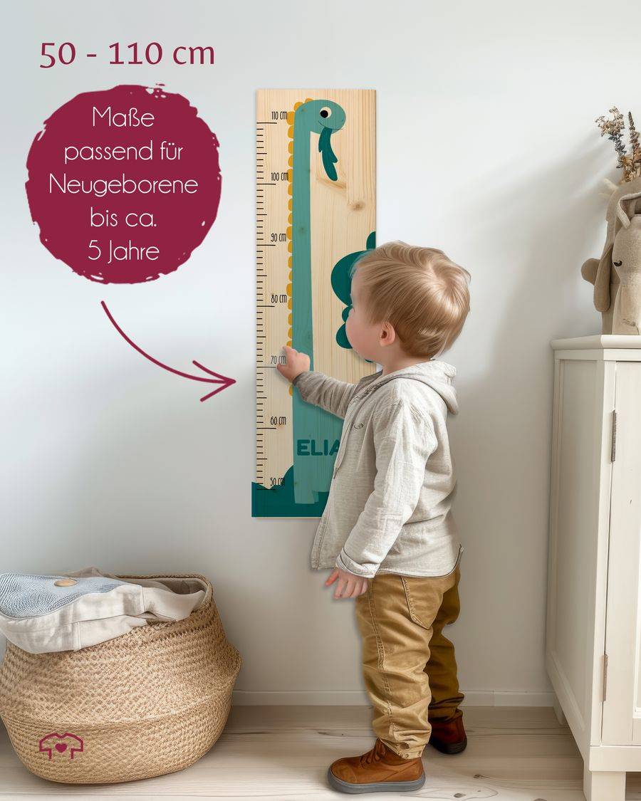 Shirtracer Großer Dino Mit Name - Kindermesslatte Jungen Shirts & Mehr Shirtracer