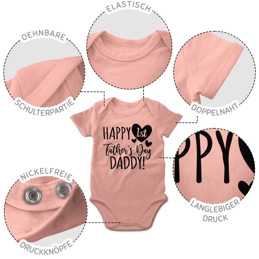 Shirtracer Happy 1st Father's Day Daddy! - Schwarz Shirts & Mehr Shirtracer