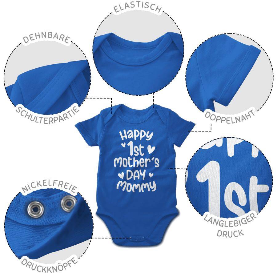 Shirtracer Happy 1st Mother's Day Mommy Weiß: Tshirt Rucksack Shirtracer