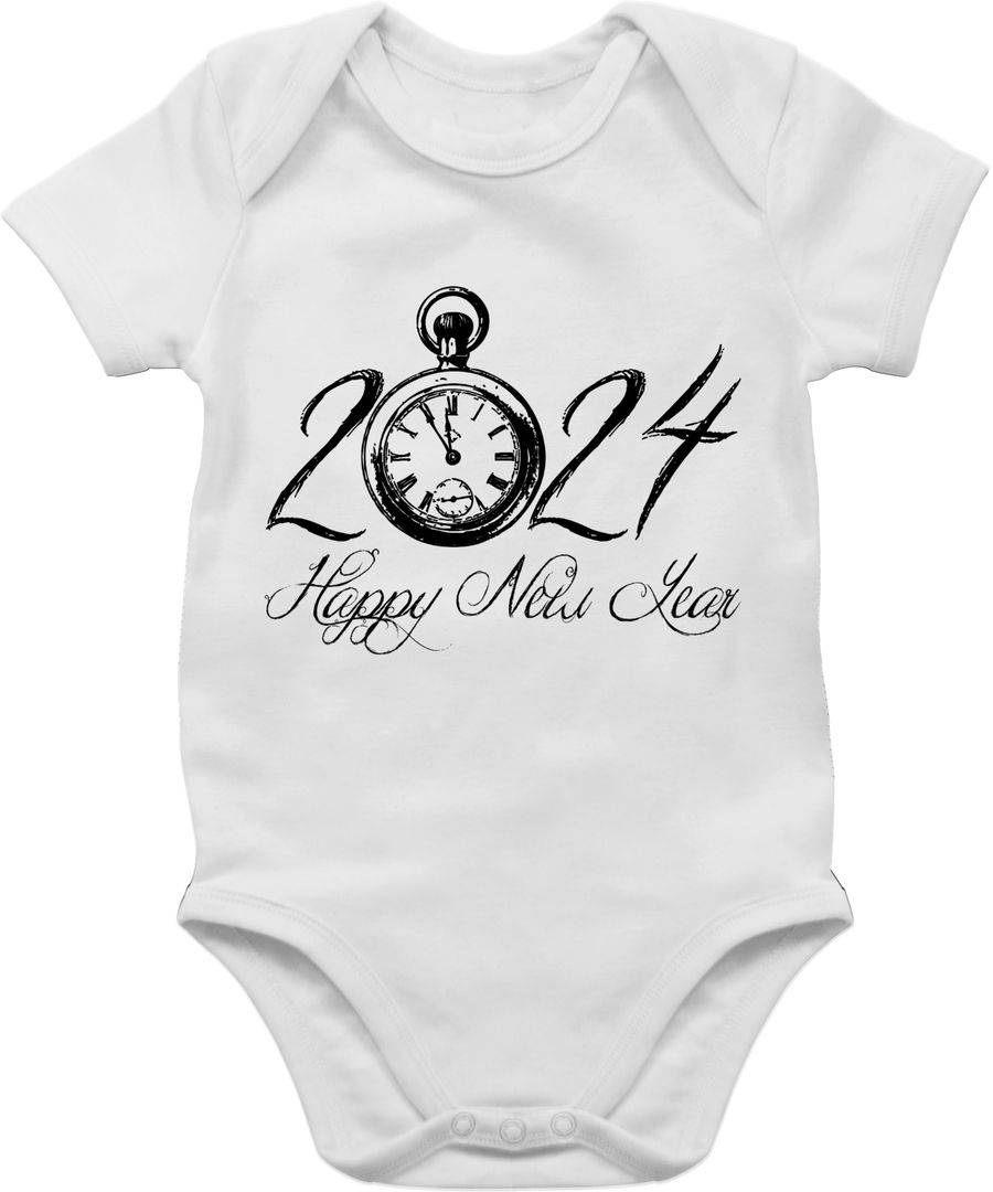 Shirtracer Happy New Year 2024 Uhr Vintage: Tshirt Rucksack Shirtracer
