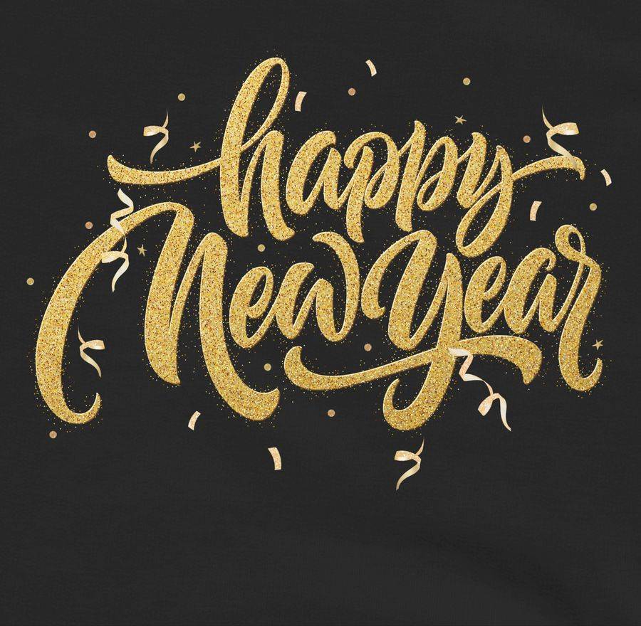 Shirtracer Happy New Year Gold Glitzereffekt Shirts & Mehr Shirtracer