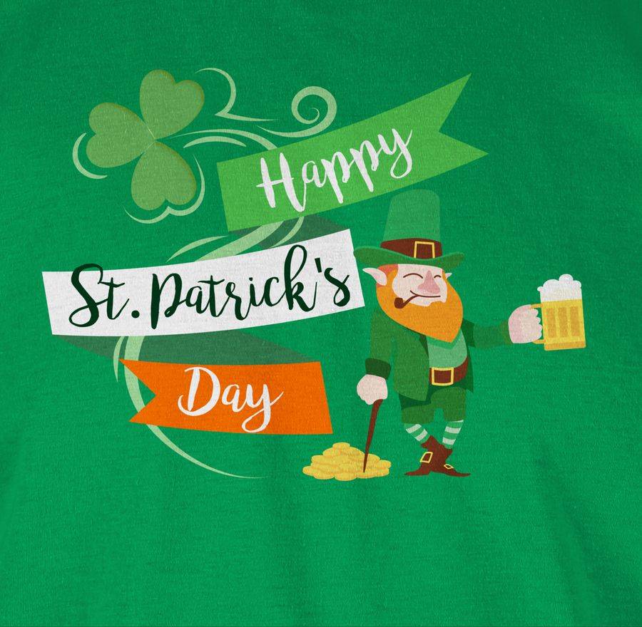 Shirtracer Happy St. Patricks Day Leprechaun Kobold: T-Shirt Turnbeutel Shirtracer