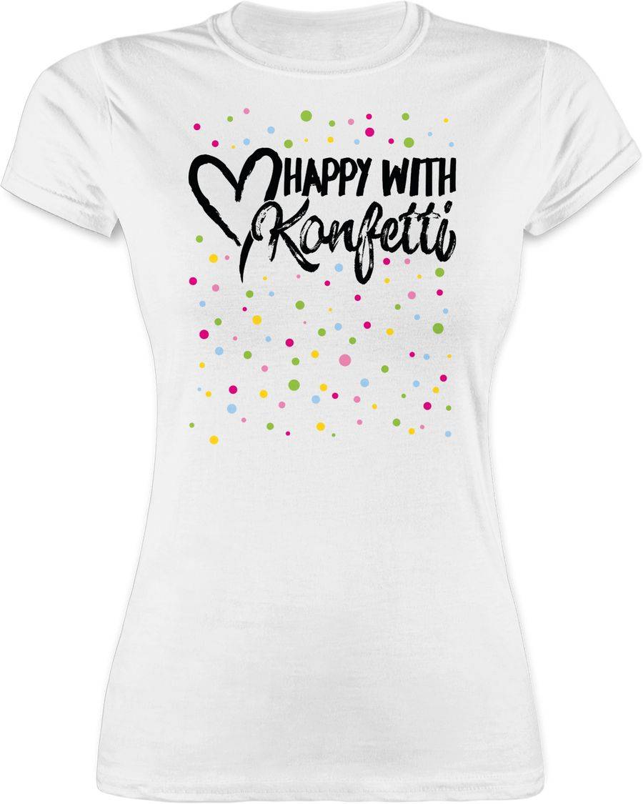 Shirtracer Happy with Konfetti - schwarz Shirts & Mehr Shirtracer