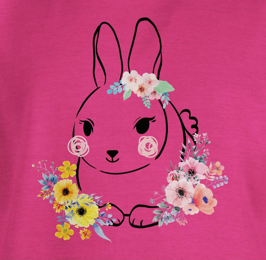Shirtracer Hase Mit Blumen Schwarze Linien Shirts & Mehr Shirtracer