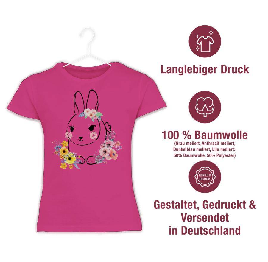 Shirtracer Hase Mit Blumen Schwarze Linien Shirts & Mehr Shirtracer