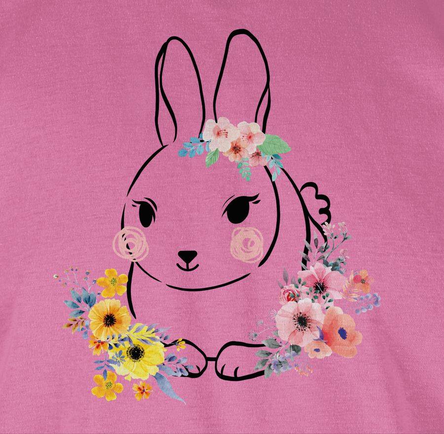 Shirtracer Hase Mit Blumen Schwarze Linien Shirts & Mehr Shirtracer