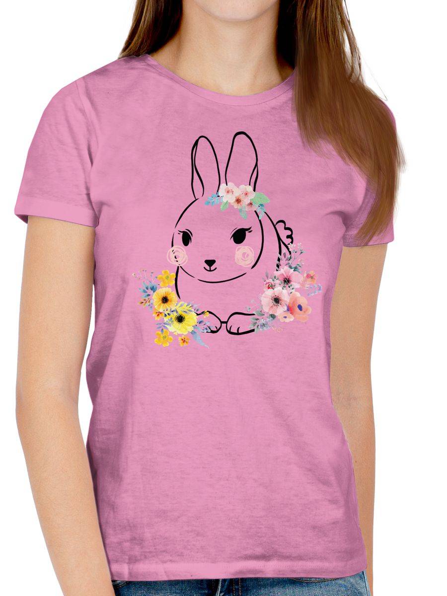Shirtracer Hase Mit Blumen Schwarze Linien Shirts & Mehr Shirtracer