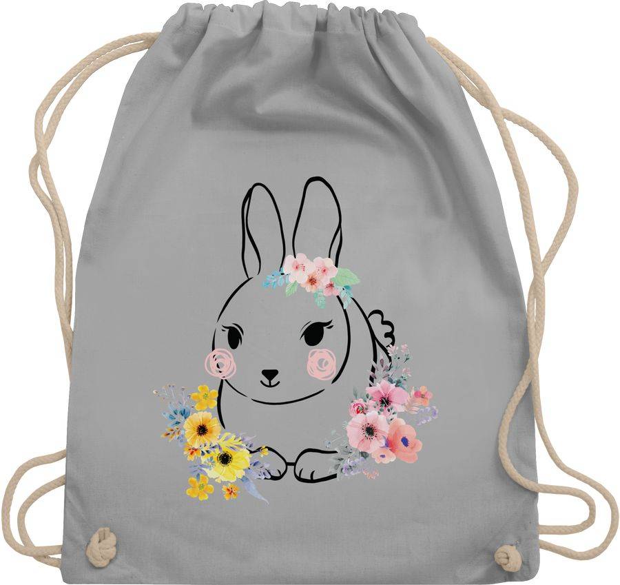Shirtracer Hase mit Blumen Schwarze Linien Shirts & Mehr Shirtracer