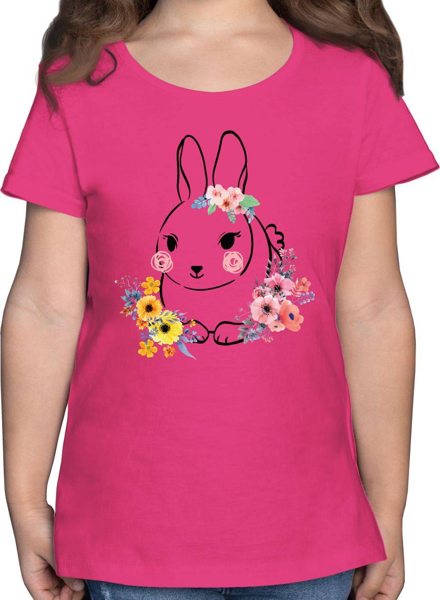 Shirtracer Hase mit Blumen Schwarze Linien Shirts & Mehr Shirtracer
