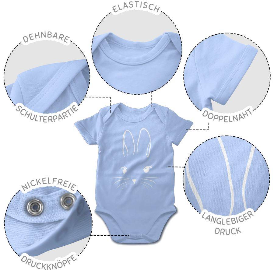 Shirtracer Hasen Kopf Simple Mit Wimpern Weiß Shirts & Mehr Shirtracer