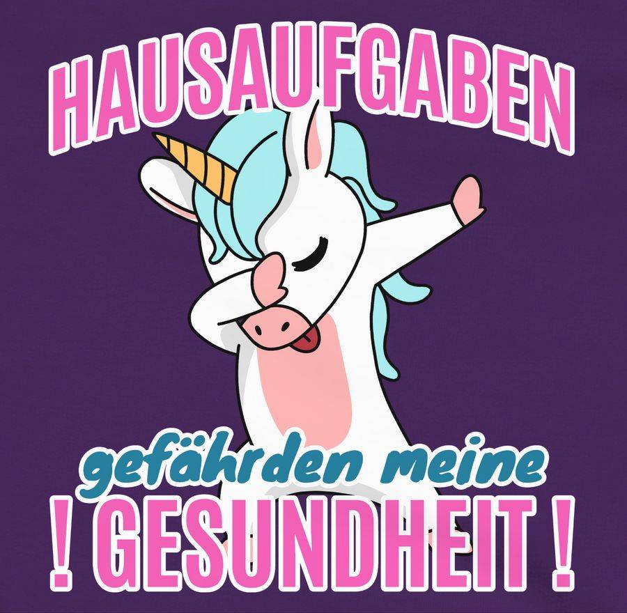 Shirtracer Hausaufgaben Gefährden Meine Gesundheit Einhorn: T-Shirt Gym Bag Shirtracer