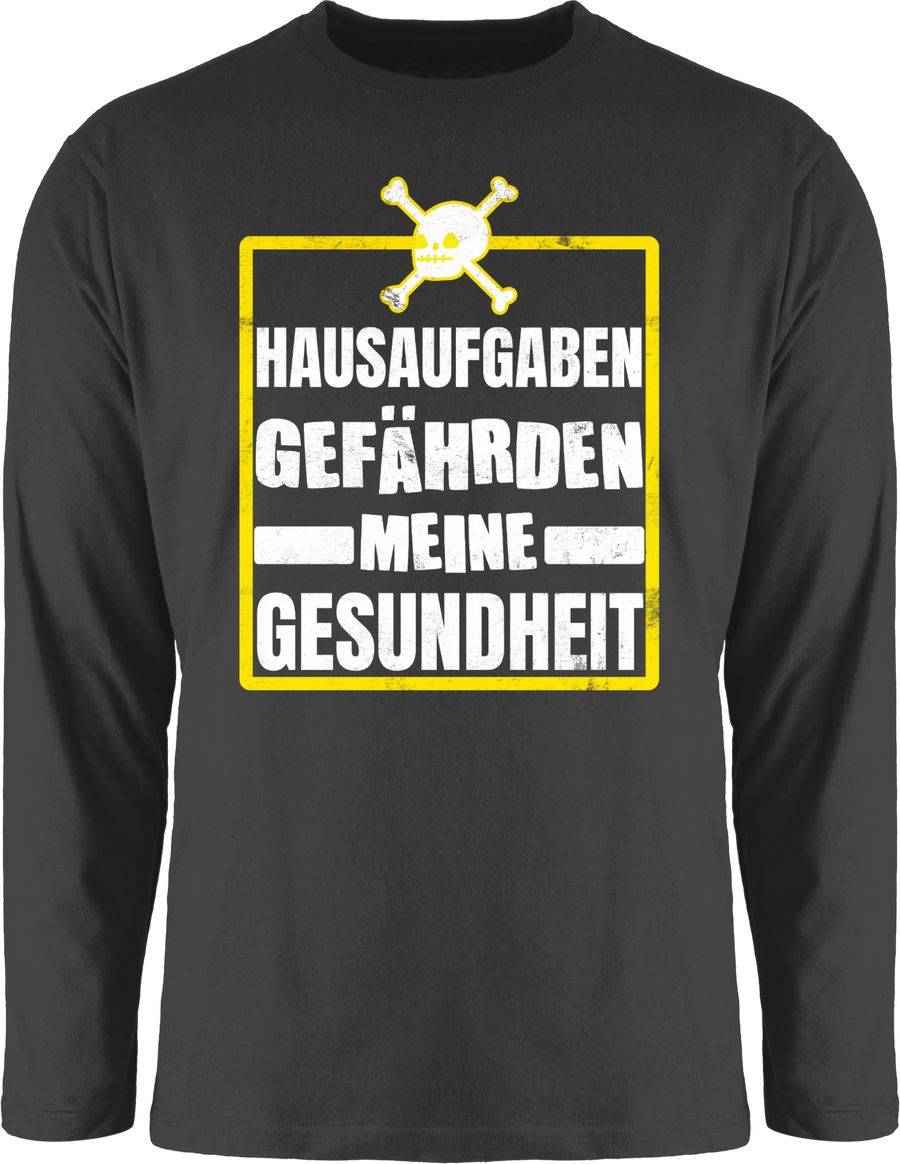 Shirtracer Hausaufgaben gefährden meine Gesundheit - Totenkopf weiß/gelb: Tshirt Gym Bag Shirtracer