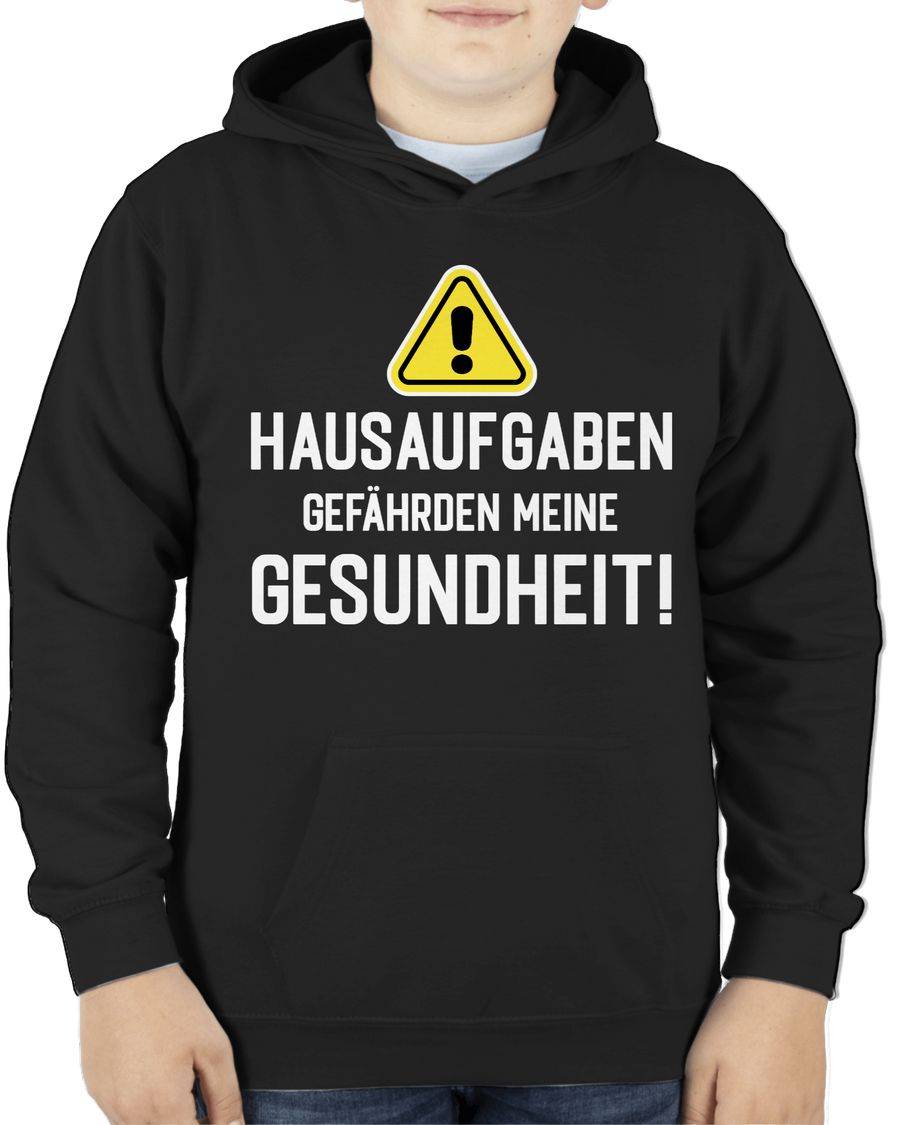 Shirtracer Hausaufgaben Gefährden Meine Gesundheit Warnschild Weiß: T-Shirt Rucksack Shirtracer